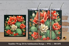 Retro Cactus Tumbler Wrap Sublimation Design 4 Product Image 1