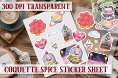 Coquette Spice sticker sheet Flowers Scrapbook PNG Bows Product Image 1