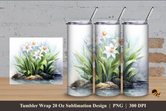 Nature flower Tumbler Wrap Sublimation Design 4 Product Image 1