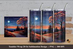 Evening Clouds Tumbler Wrap Sublimation Design 4 Product Image 1
