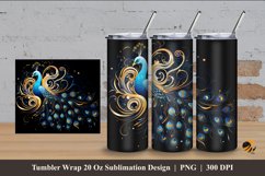 Peacock Queen Tumbler Wrap Sublimation Design 4 Product Image 1