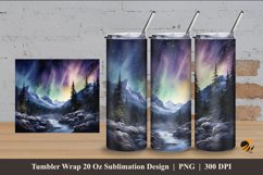 Northern Lights Tumbler Wrap Sublimation Design 4 Product Image 1