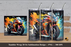 Cool motorcycle Tumbler Wrap Sublimation Design 4 Product Image 1