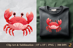 Cute Crab DTF Sublimation Clipart Design 4 Product Image 1