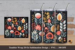 Cute Floral Batik Tumbler Wrap Sublimation Design 4 Product Image 1