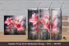 Amarilys Flower Tumbler Wrap Sublimation Design 4 Product Image 1