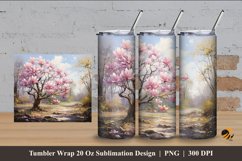 Magnolia Spring Tumbler Wrap Sublimation Design 4 Product Image 1