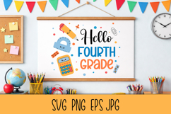 Hello 4th Grade SVG | Back to School 2026 | Fourth Grade PNG Product Image 1