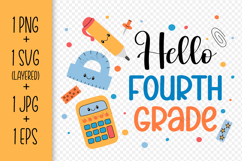 Hello 4th Grade SVG | Back to School 2026 | Fourth Grade PNG Product Image 2