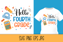 Hello 4th Grade SVG | Back to School 2026 | Fourth Grade PNG Product Image 3