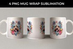 3D Floral Fantasy Yorkshire Terrier Mug Sublimation PNG Product Image 4