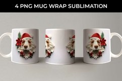 3D Christmas Cocker Spaniel Dog Mug Wrap Sublimation PNG Product Image 4