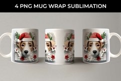 3D Christmas Jack Russell Dog Mug Wrap Sublimation PNG Product Image 4