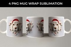 3D Christmas Beagle Dog Mug Wrap Sublimation PNG Product Image 4
