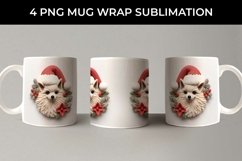 3D Christmas Pomeranian Dog Mug Wrap Sublimation PNG Product Image 4