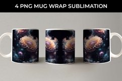 Galaxy Chrysanthemum Flowers Mug Sublimation PNG Product Image 4