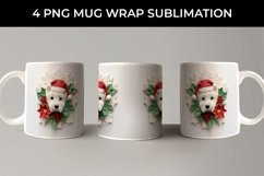 3D Christmas Westie Dog Mug Wrap Sublimation PNG Product Image 4