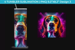 Neon Beagle Dog Tumbler Wrap 20 oz Sublimation PNG Product Image 4