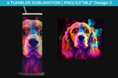 Neon Cocker Spaniel Dog Tumbler Wrap 20 oz Sublimation PNG Product Image 4