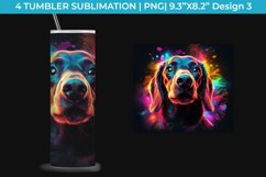 Neon Dachshund Dog Tumbler Wrap 20 oz Sublimation PNG Product Image 4