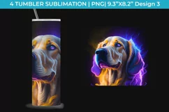Neon Golden Retriever Dog Tumbler Wrap 20 oz Sublimation PNG Product Image 4