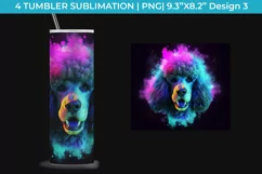 Neon Poodle Dog Tumbler Wrap 20 oz Sublimation PNG Product Image 4