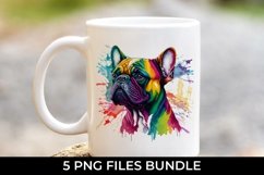 Rainbow French Bulldog Dog Watercolor PNG Product Image 4