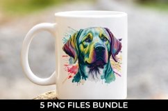 Rainbow Labrador Retriever Watercolor PNG for Sublimation Product Image 4