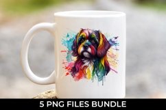 Rainbow Lhasa Apso Dog Watercolor Bundle Sublimation Product Image 4