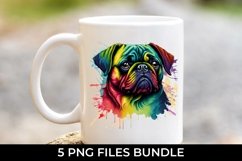 Rainbow Pug Dog Watercolor Bundle Product Image 4