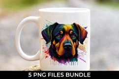 Rainbow Rottweiler Dog Watercolor Bundle Product Image 4