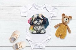 Rainbow Watercolor Shih Tzu Dog PNG | Sublimation PNG Product Image 4