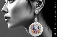 3D Floral Fantasy Dalmatian Earrings Sublimation PNG Product Image 4