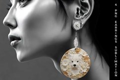 3D white Floral Westie Dog Earrings Sublimation PNG Product Image 4