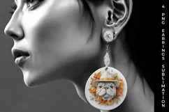 3D Halloween Bulldog Dog Earrings Sublimation PNG Product Image 4