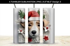 3D Christmas Jack Russell Dog Tumbler Wrap 20 oz Sublimation Product Image 4