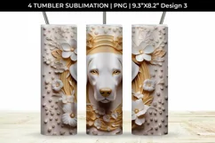 3D white Floral Golden Retriever Dog Tumbler Wrap 20 oz Product Image 4