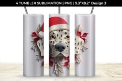 3D Christmas Dalmatian Dog Tumbler Wrap 20 oz Sublimation Product Image 4