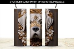 3D white Floral Saint Bernard Dog Tumbler Wrap 20 oz Product Image 4
