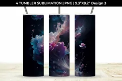 Galaxy Freezia Flowers Tumbler Wrap 20 oz Sublimation PNG Product Image 4