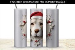 3D Christmas Beagle Dog Tumbler Wrap 20 oz Sublimation PNG Product Image 4