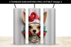 3D Christmas Chihuahua Dog Tumbler Wrap 20 oz Sublimation Product Image 4