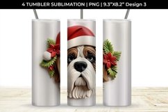 3D Christmas Saint Bernard Dog Tumbler Wrap 20 oz PNG Product Image 4