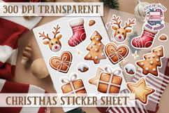 Christmas Sticker Sheet Watercolor Winter Holiday PNG Product Image 1