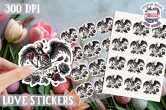 Love sticker Sheet Valentine Day Lovers Gothic Skull PNG Product Image 1