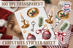 Christmas Watercolor Sticker Sheet Winter Cute Holiday PNG Product Image 1