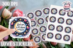 Love sticker Sheet Valentine Day Love You to the moon Product Image 1