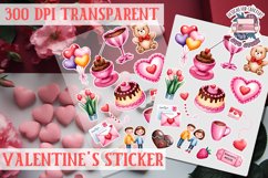 Love sticker Sheet Valentine Day Lovers Funny Heart PNG Product Image 1