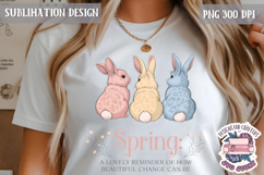Cute Bunnies Spring Sublimation Design PNG Easter Hoop bunny Product Image 1