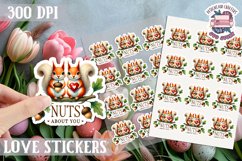 Love sticker Sheet Valentine Day Cute Animals Quote PNG Product Image 1